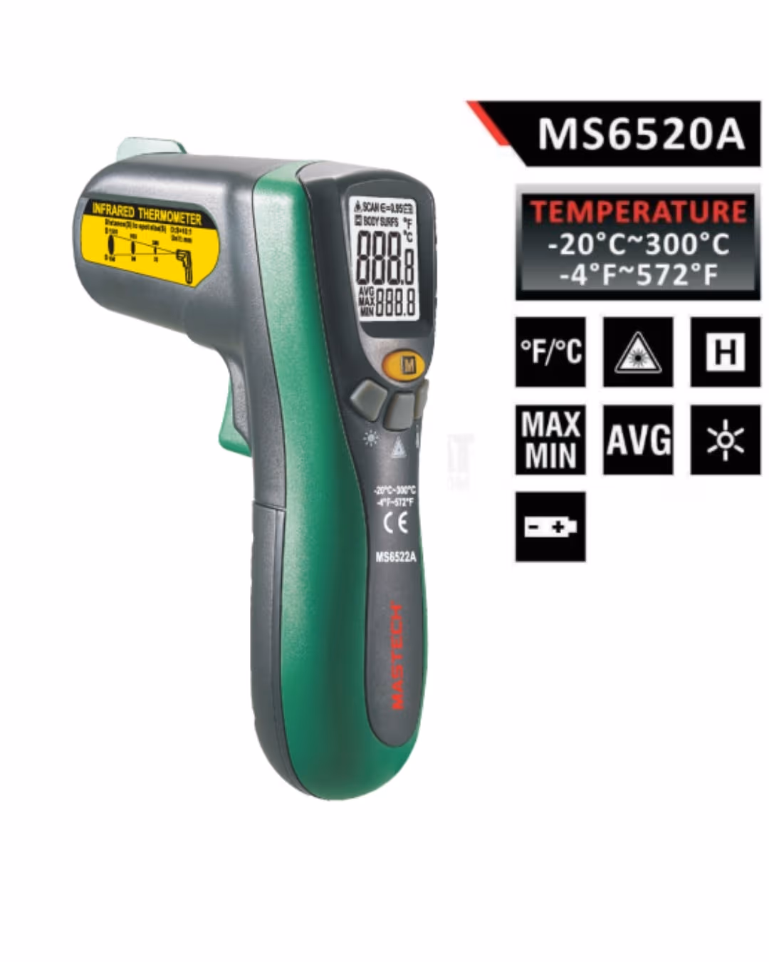 Mastech Infrared Thermometer MS6522A thumbnail 3