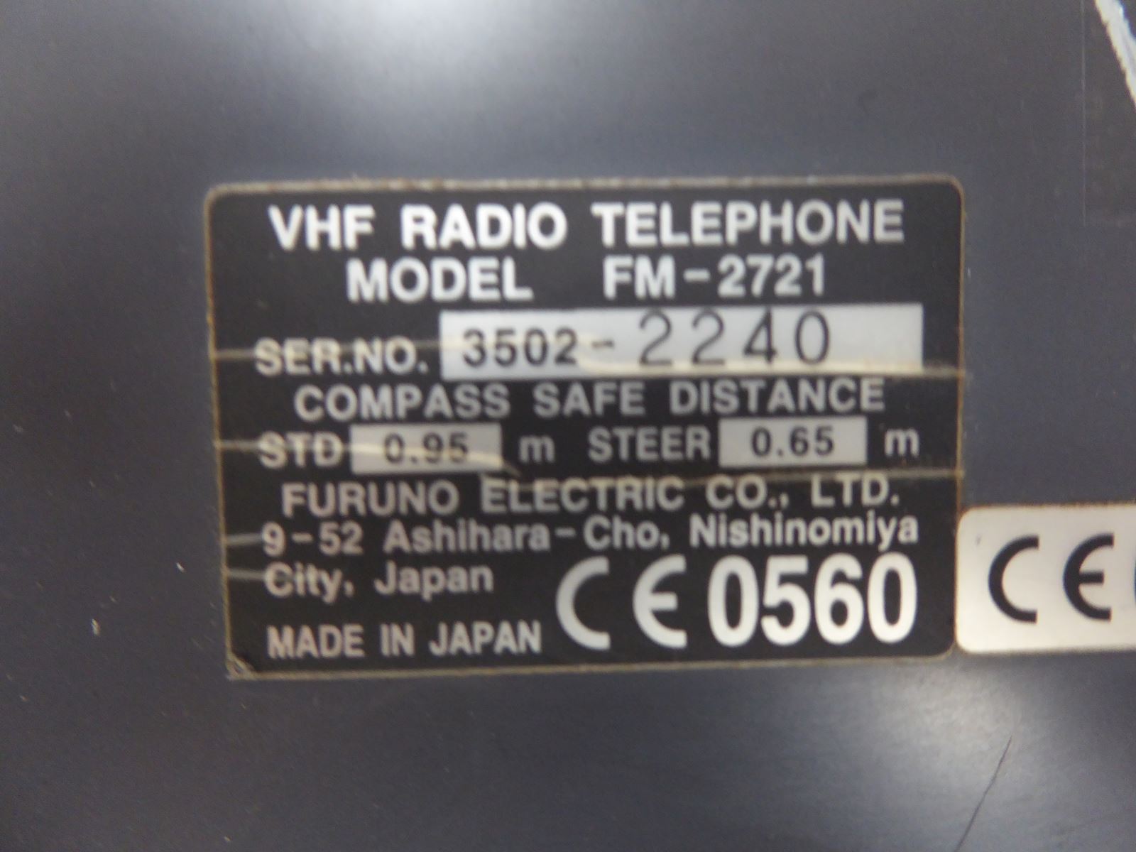 Furuno FM-2721 VHF Marine Radiotelephone Transceiver Unit – DSC thumbnail 2