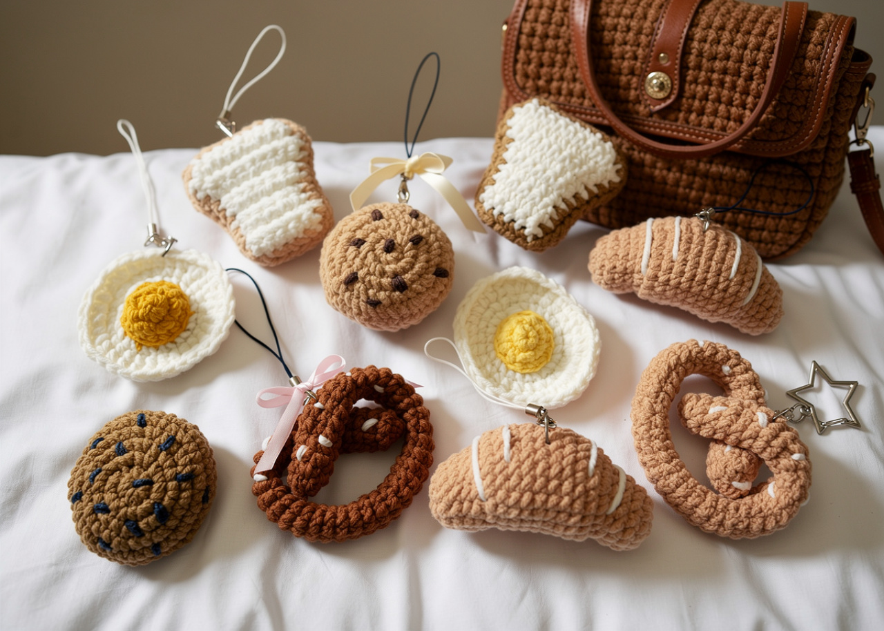 Breakfast Mini Keychains Crochet Pattern