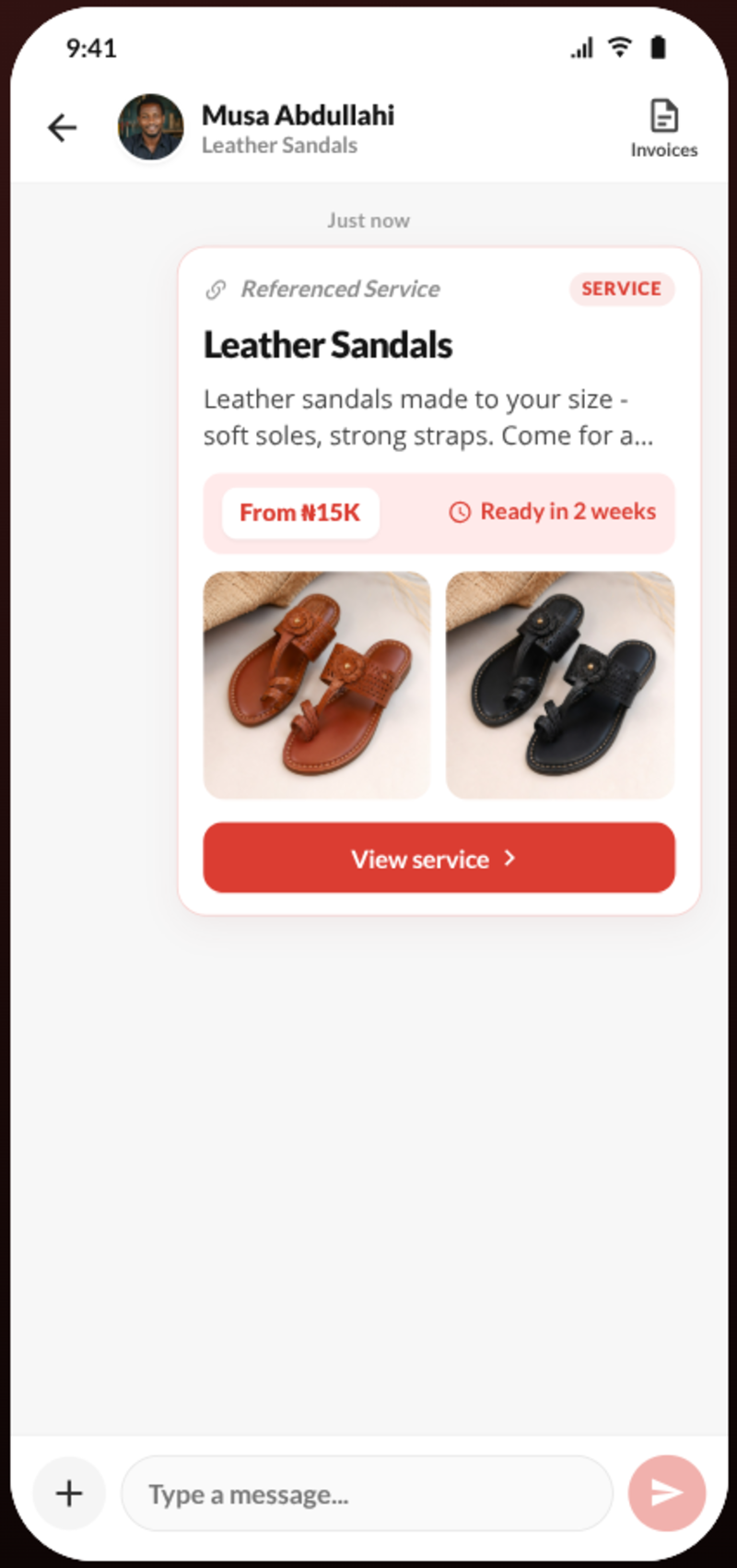 Chat with referenced service