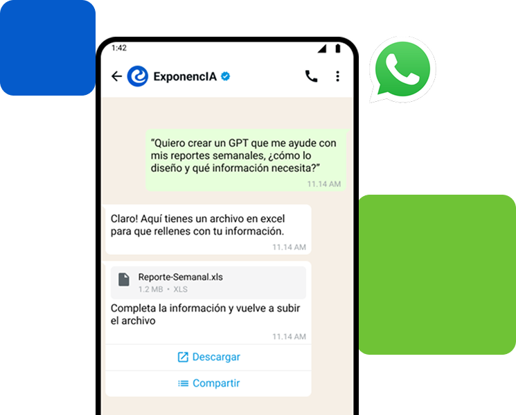 Mockup asistente ExponenCIA