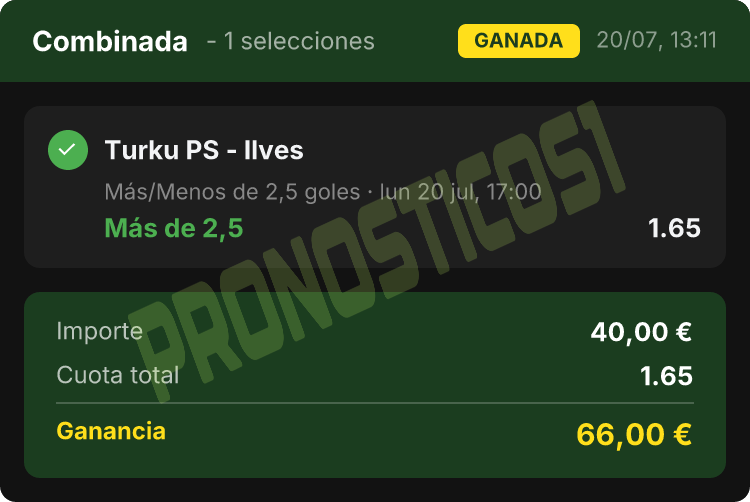 Boleto de PRONOSTICOS1 de ayer