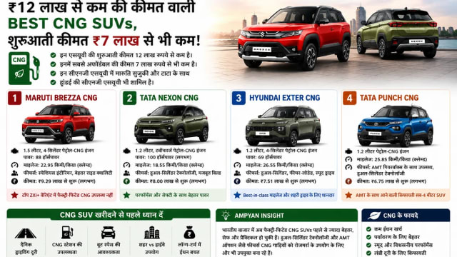 Best Budget CNG SUVs Under ₹12 Lakh in India