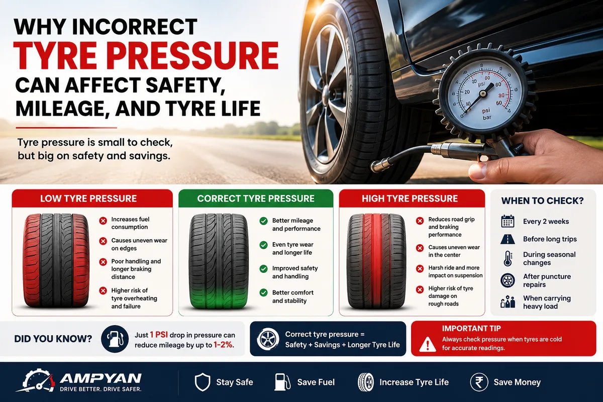Why Incorrect Tyre Pressure Can Affect Safety, Mileage, and Tyre Life