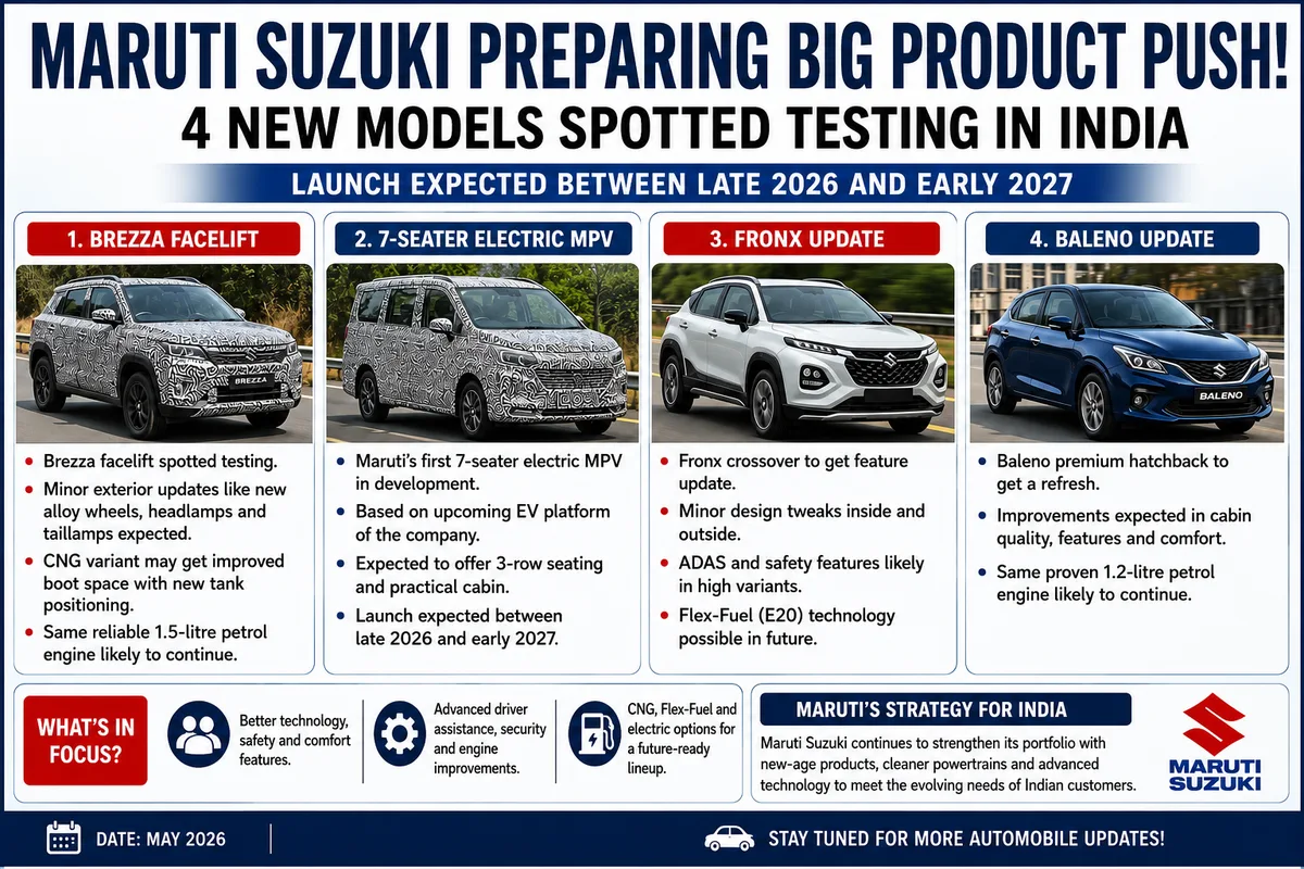 Maruti Suzuki Preparing Big Product Push in India, 4 New Models Spotted During Testing