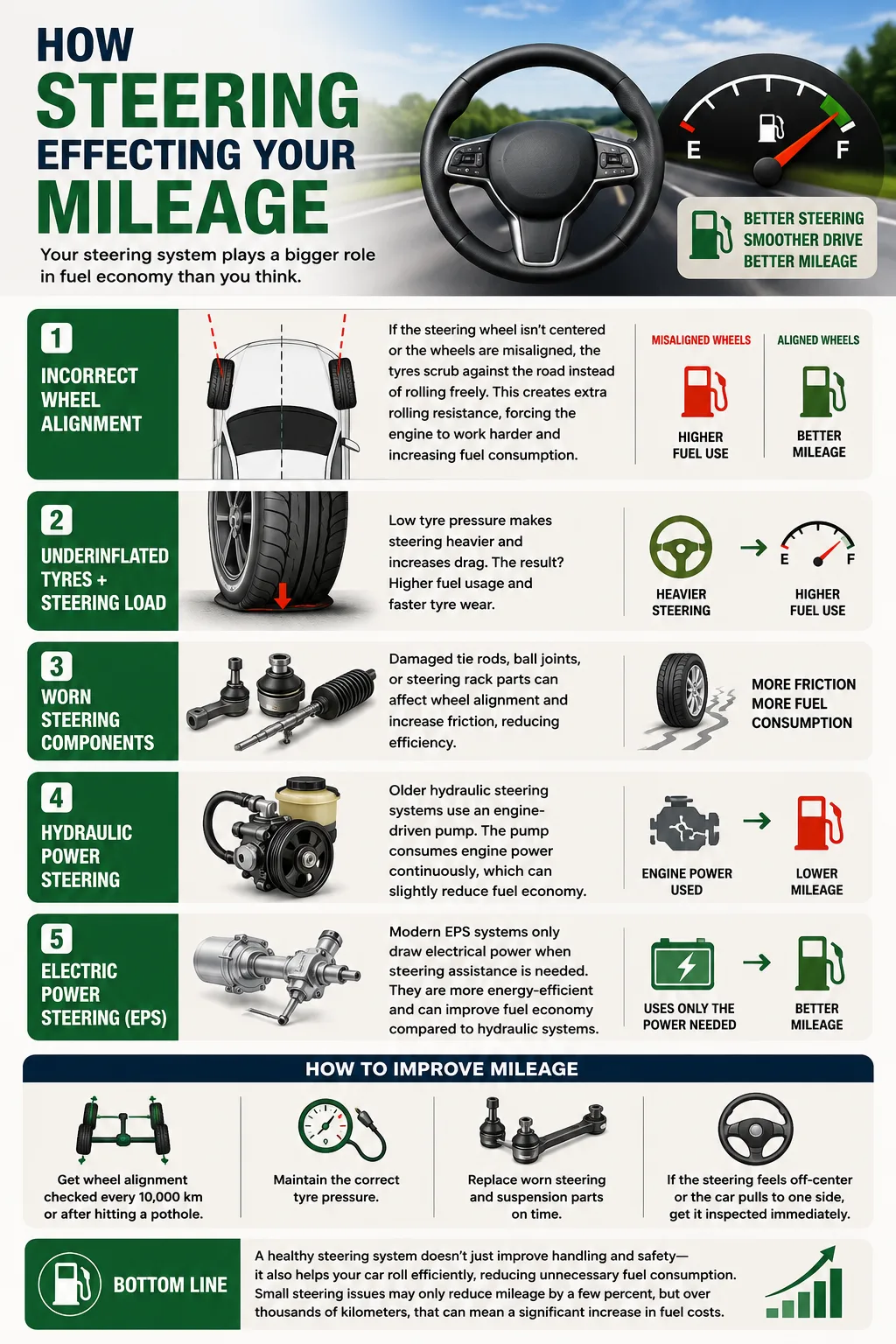 How Your Steering Can Affect Fuel Mileage