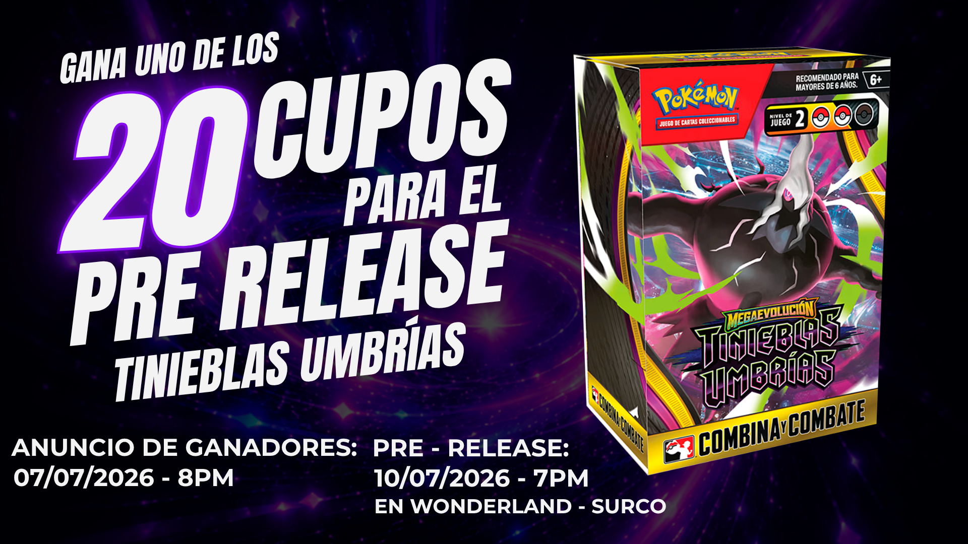 CUPO PARA PRE RELEASE TINIEBLAS UMBRÍAS