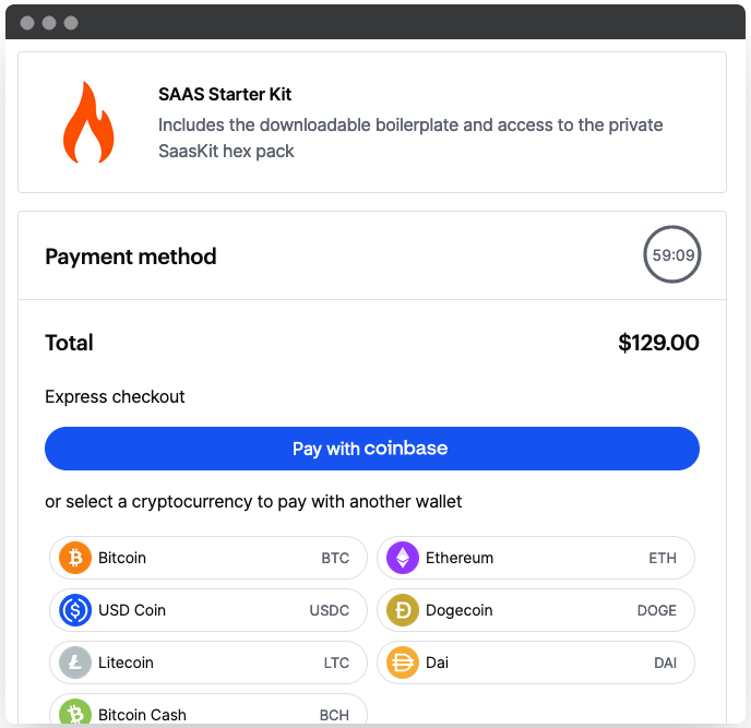 coinbase checkout