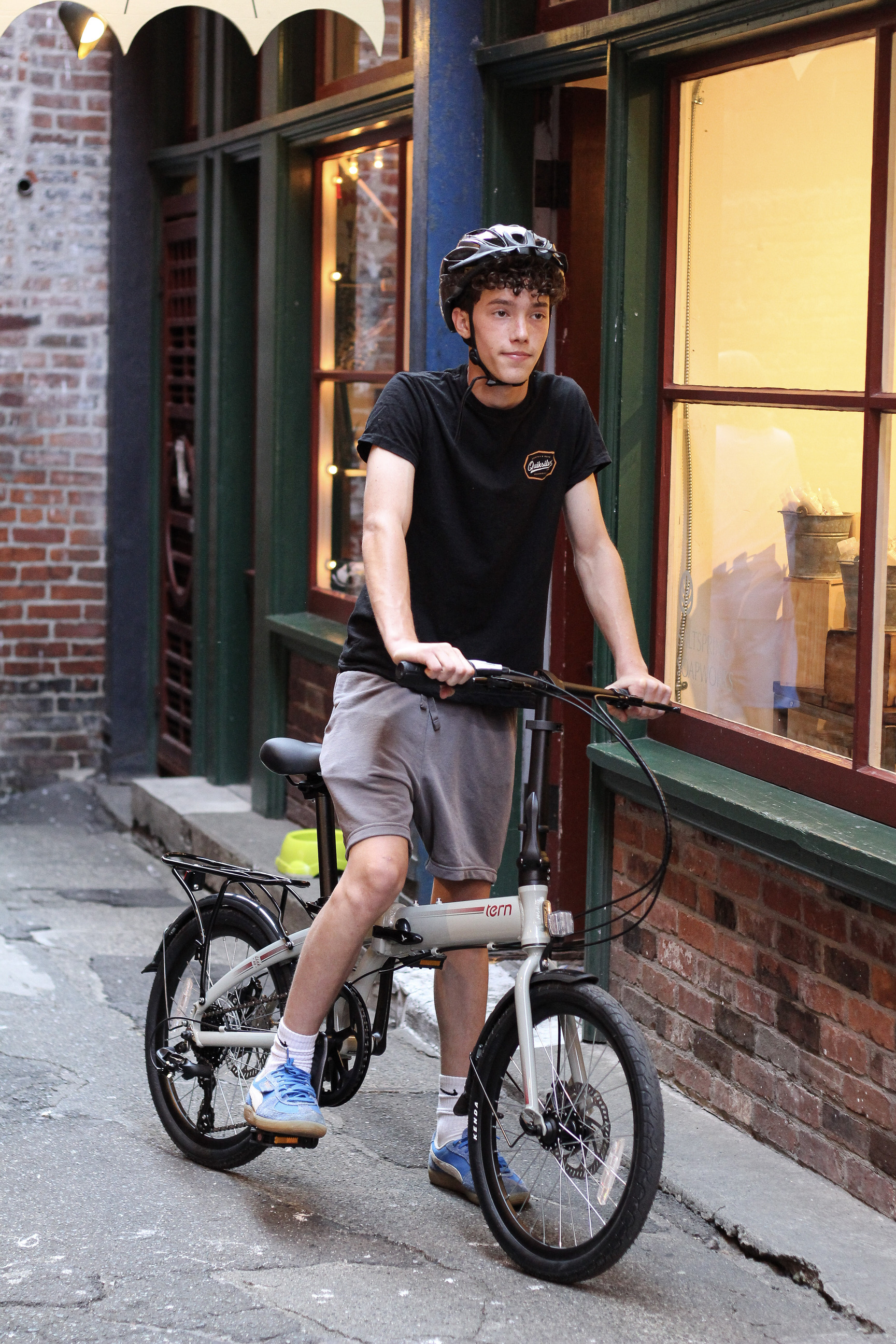 Folding bike - front view