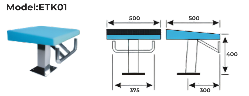 pool starting platform dimension