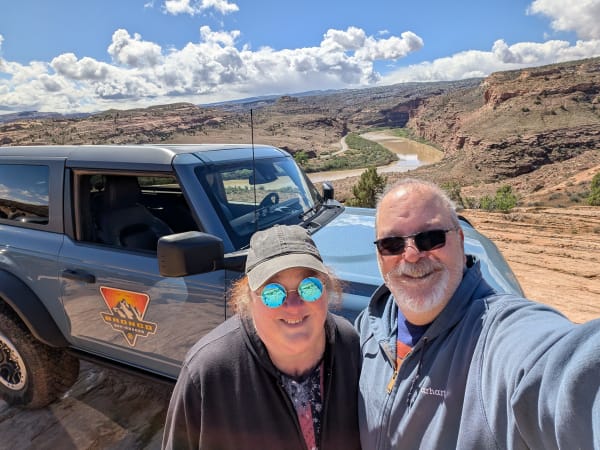 Bronco on obstacle course