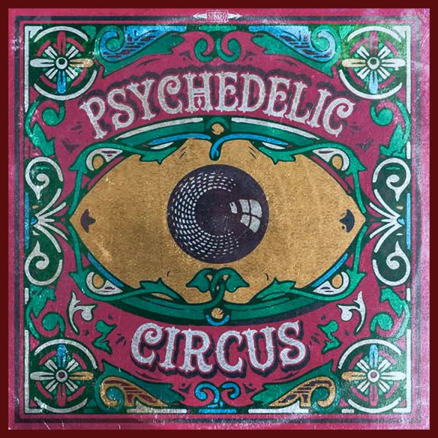 Psychedelic Circus — the Saturday theme, shown as an ornate all-seeing-eye poster