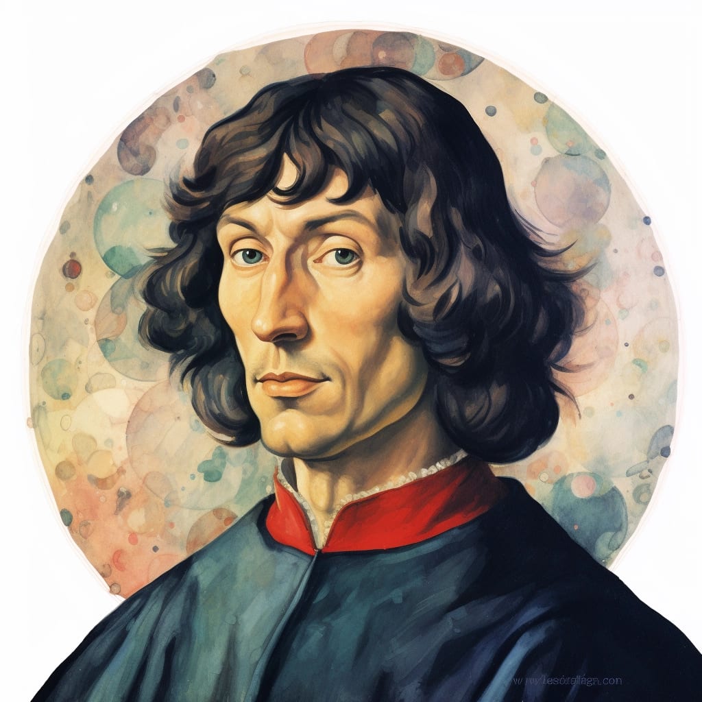 Water color portrait of Nicolaus Copernicus.