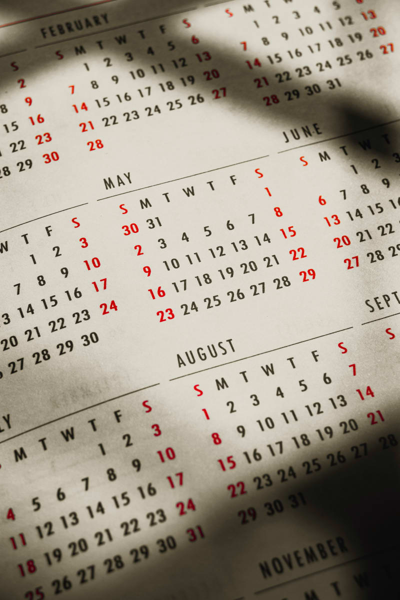 Calendar and planning for AMC exam dates 2026