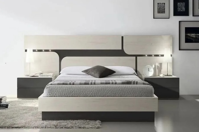 Cama lineal M101 - Rovere y Wengué