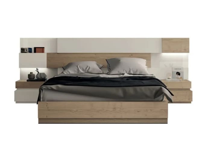 Cama lineal M110 - Rovere y Blanco - Vista alternativa
