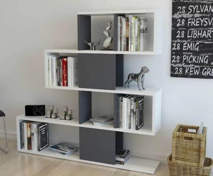 Librero M368 - Blanco y Plomo - Vista alternativa