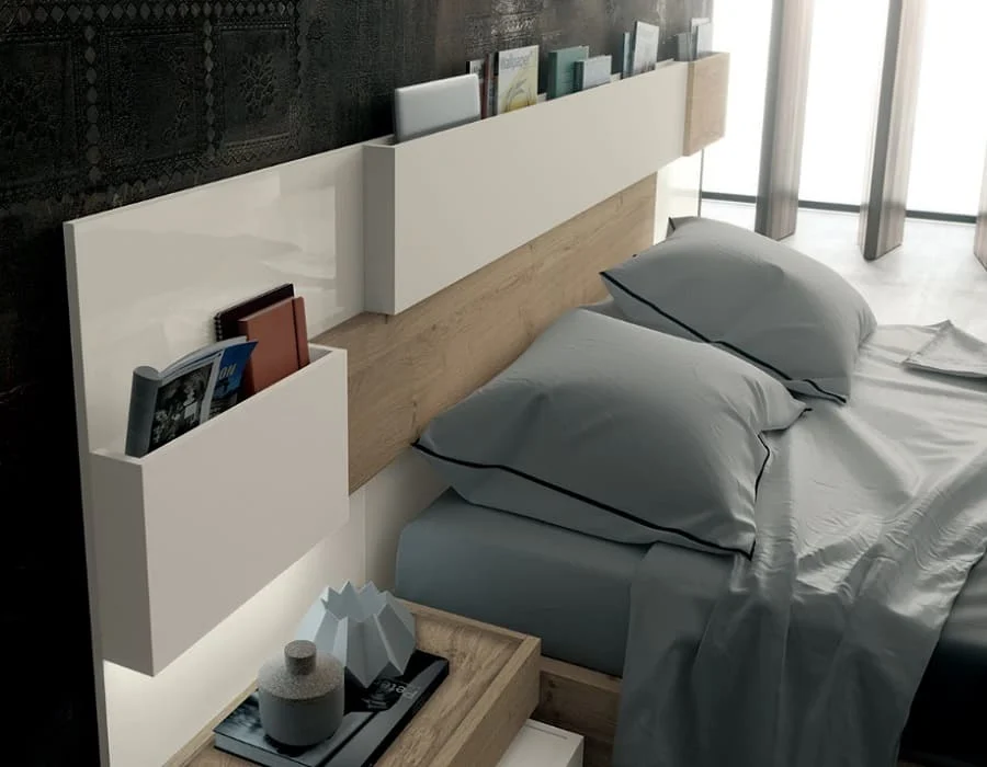 Cama lineal M110 - Rovere y Blanco vista 3