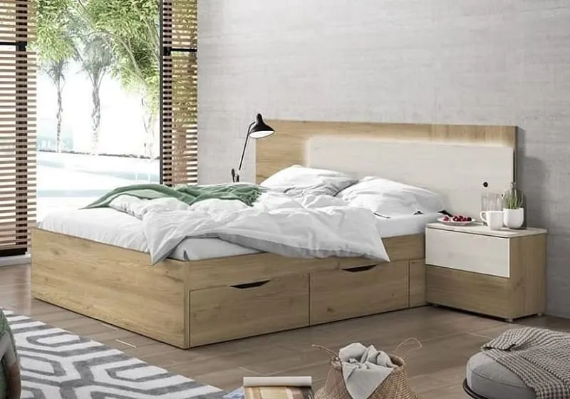 Cama juvenil M203 - Carvalo y Wengué vista 3