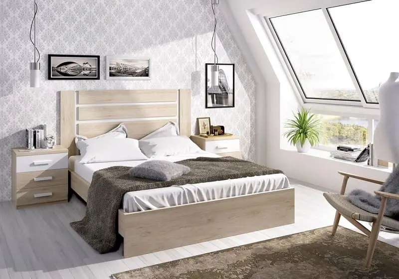 Cama juvenil M205 - Carvalo y Blanco vista 2