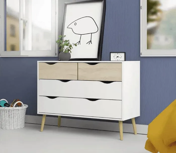 Cómoda M168 - Blanco y Carvalo vista 3