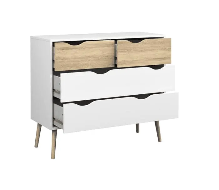 Cómoda M168 - Blanco y Carvalo vista 2