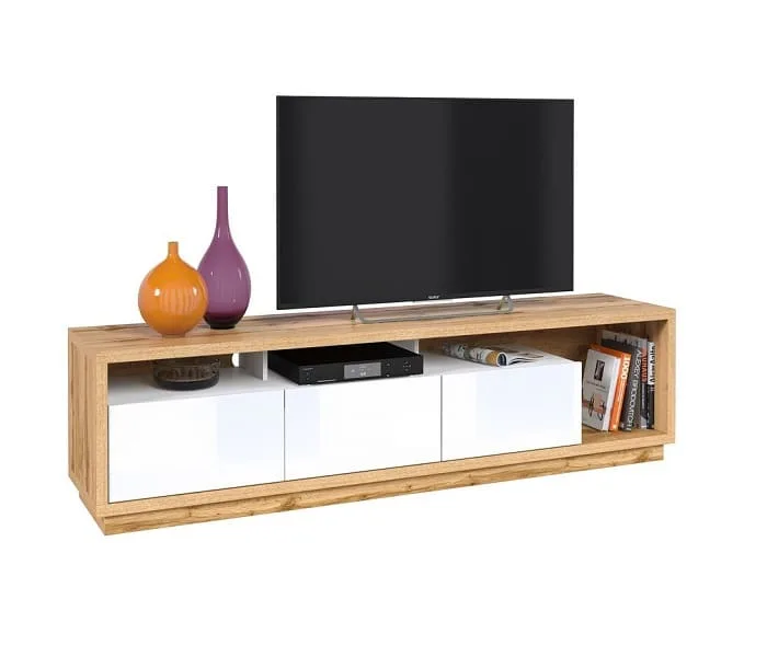 Mueble de Tv M257- Rovere y Blanco vista 2