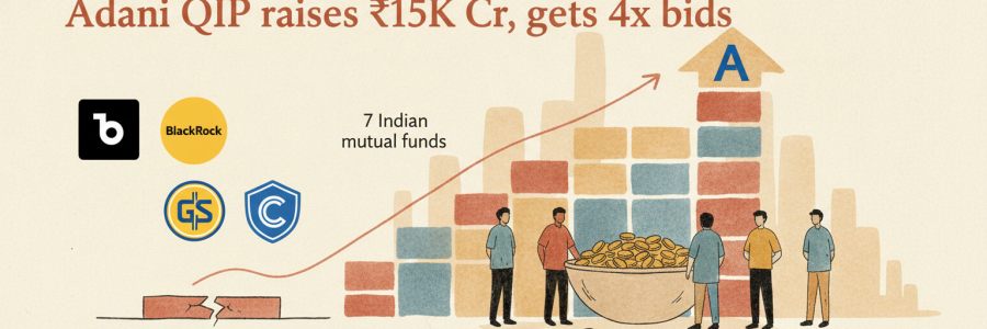 Adani QIP raises ₹15K Cr, gets 4x bids