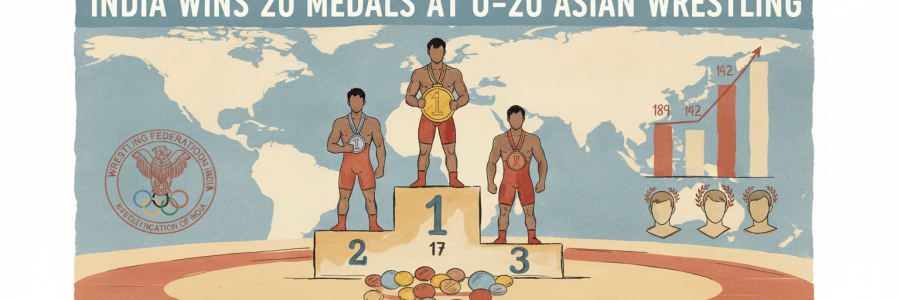 India Wins 20 Medals at U-20 Asian Wrestling