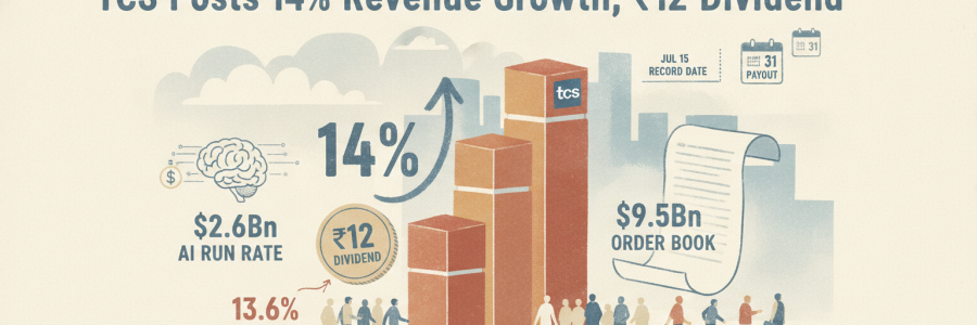 TCS Posts 14% Revenue Growth, ₹12 Dividend
