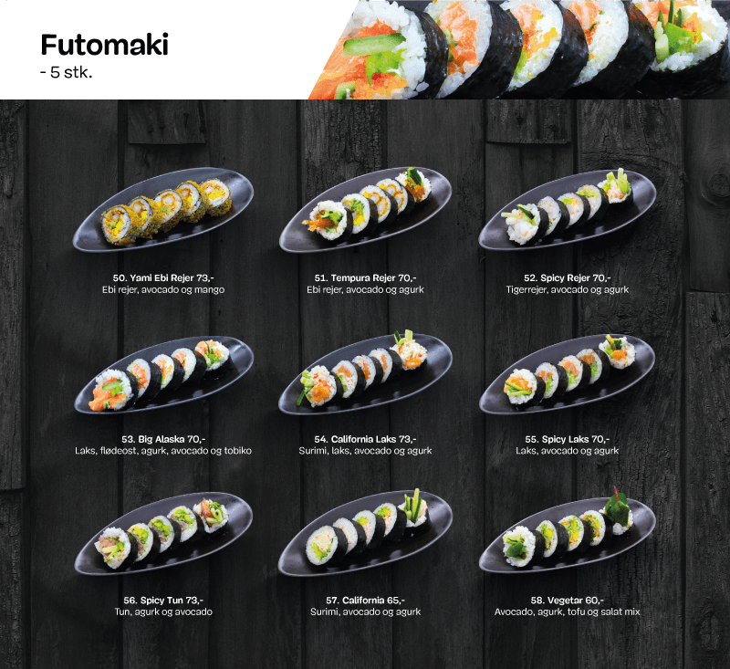 Futomaki menu