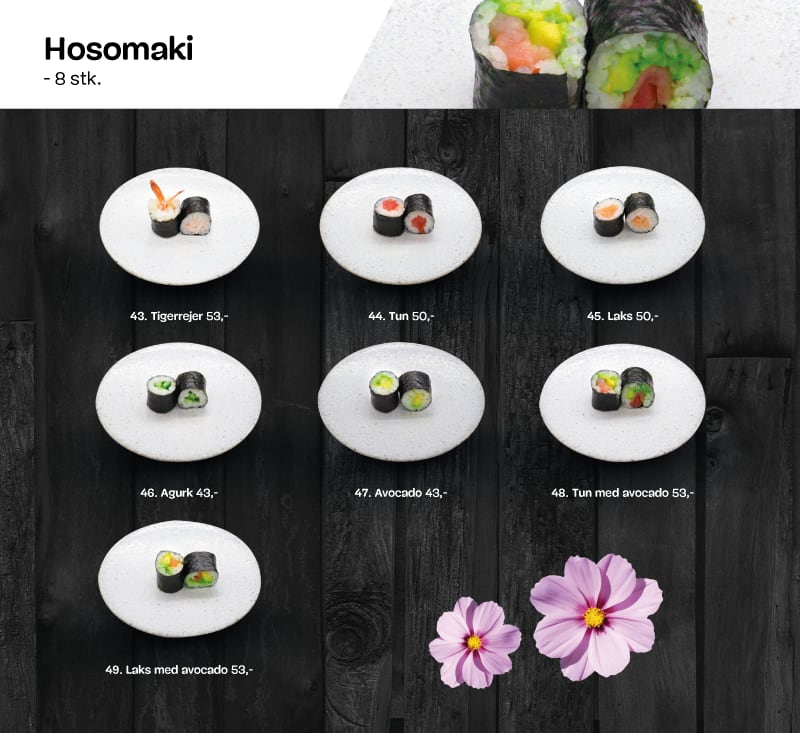 Hosomaki menu