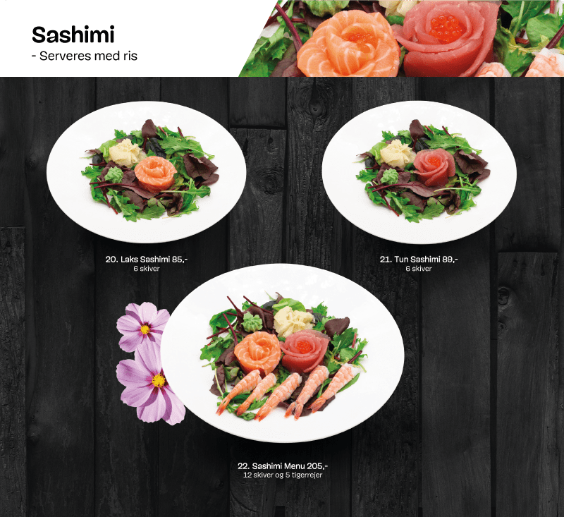 Sashimi menu