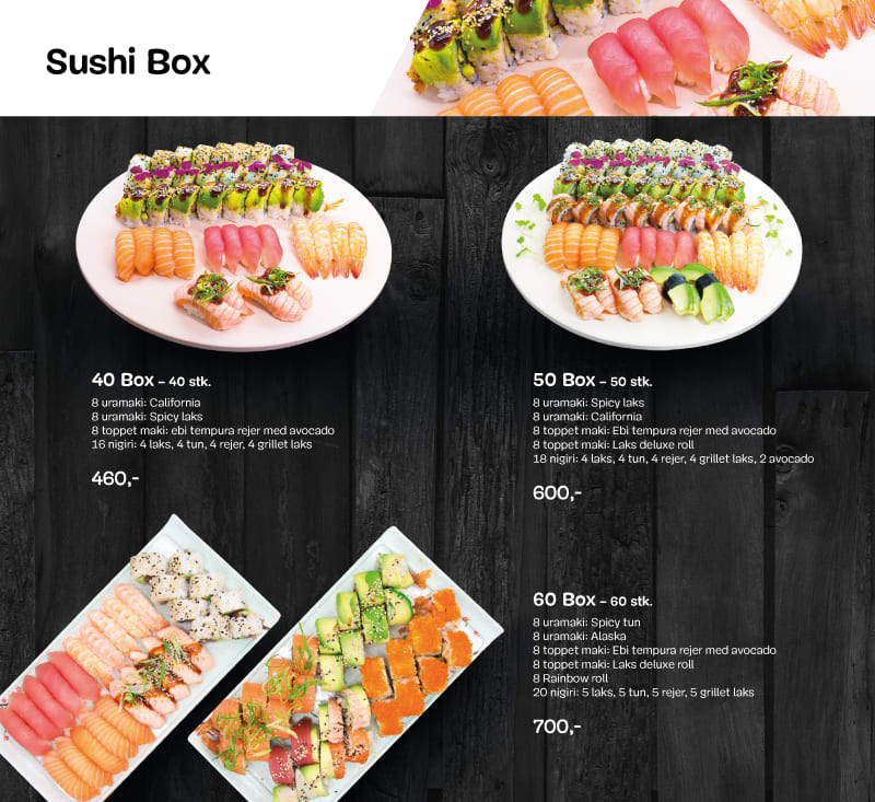 Sushi box menu side 2