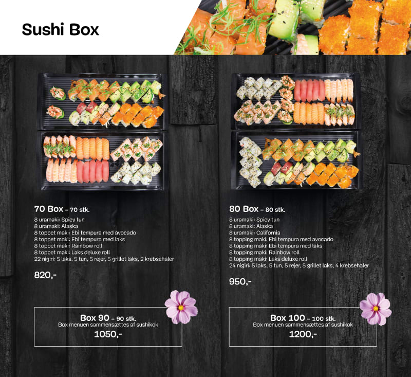 Sushi box menu side 1