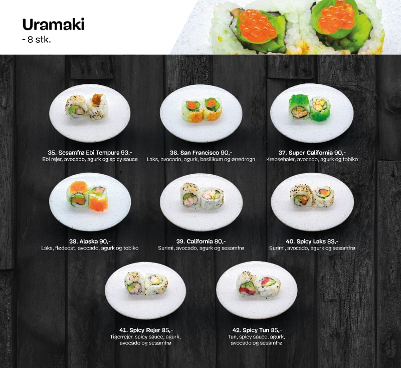 Uramaki menu