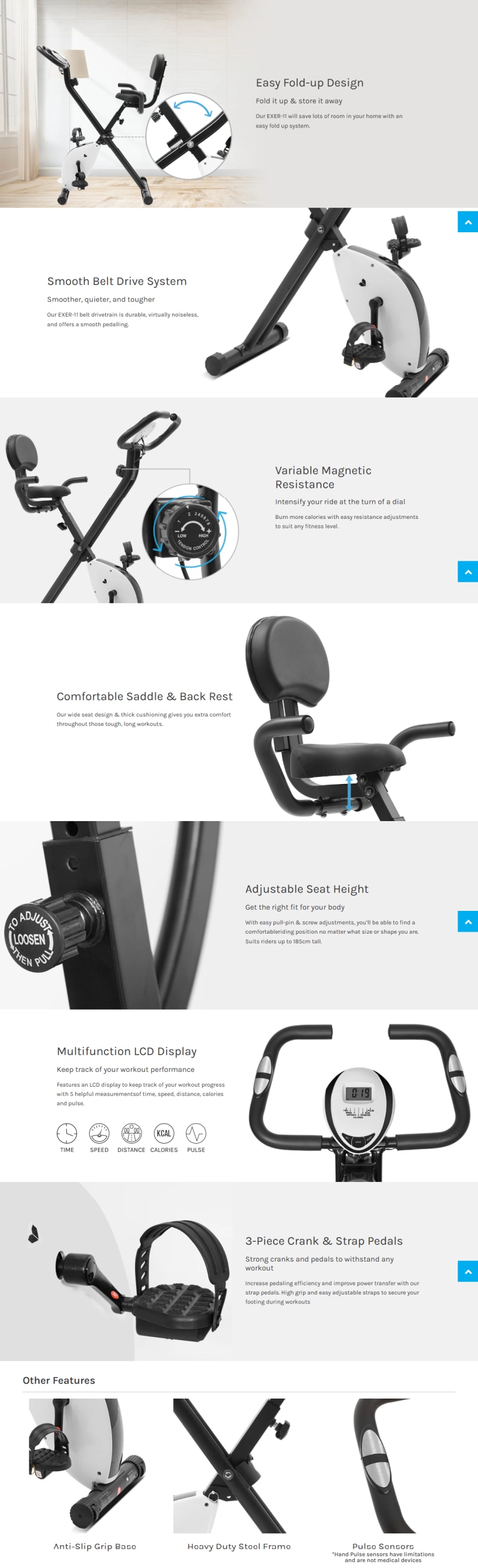 Lifespan EXER-11 Folding Exercise Bike infographic