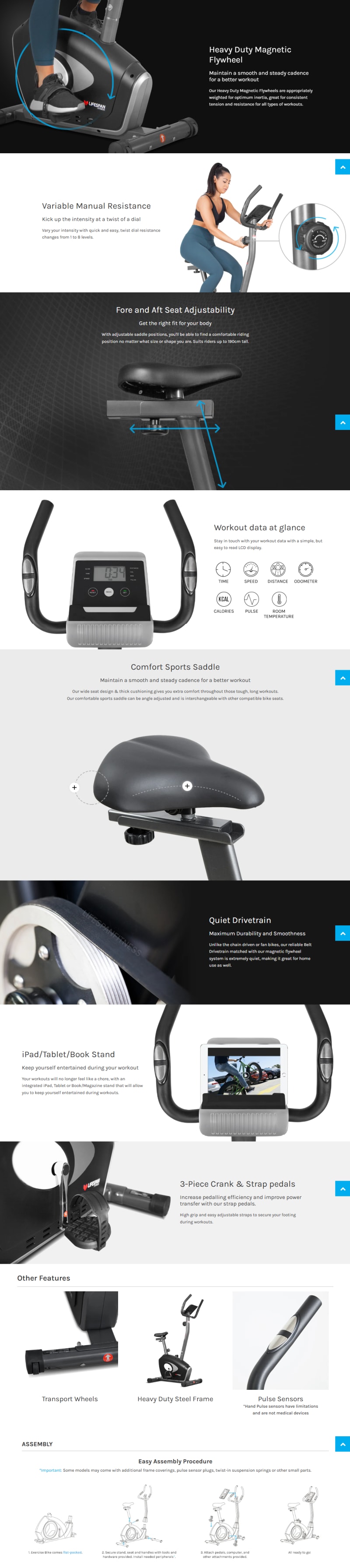 Lifespan EXER-58 Exercise Bike infographic