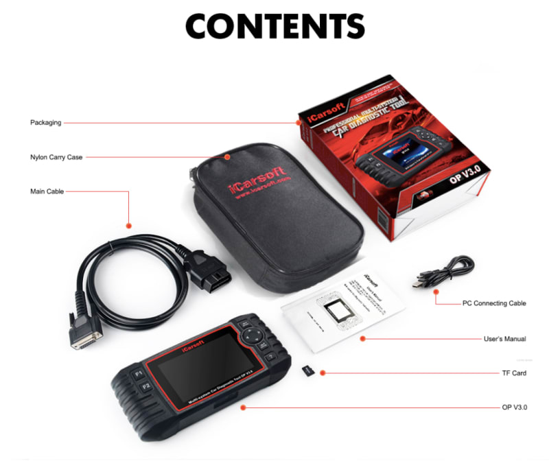 iCarsoft OP V3.0 Professional Diagnostic Scan Tool for Opel & Vauxhall infographic 4 of 4