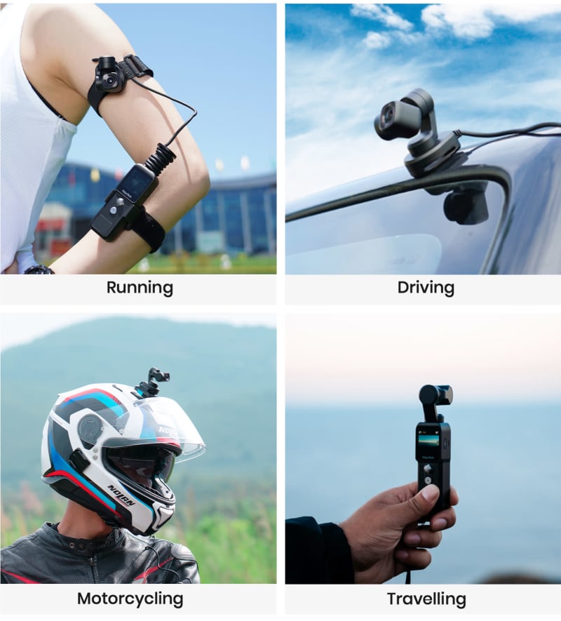 Feiyu Pocket 2S 4K Wearable Action Camera Gimbal infographic 2 of 6