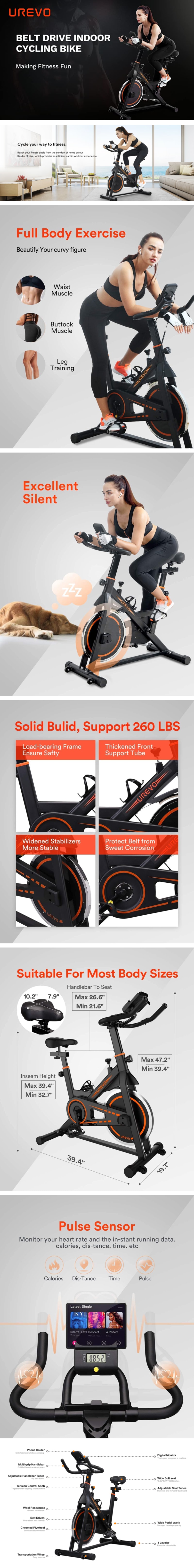 Urevo Kardio E1 Exercise Bike infographic