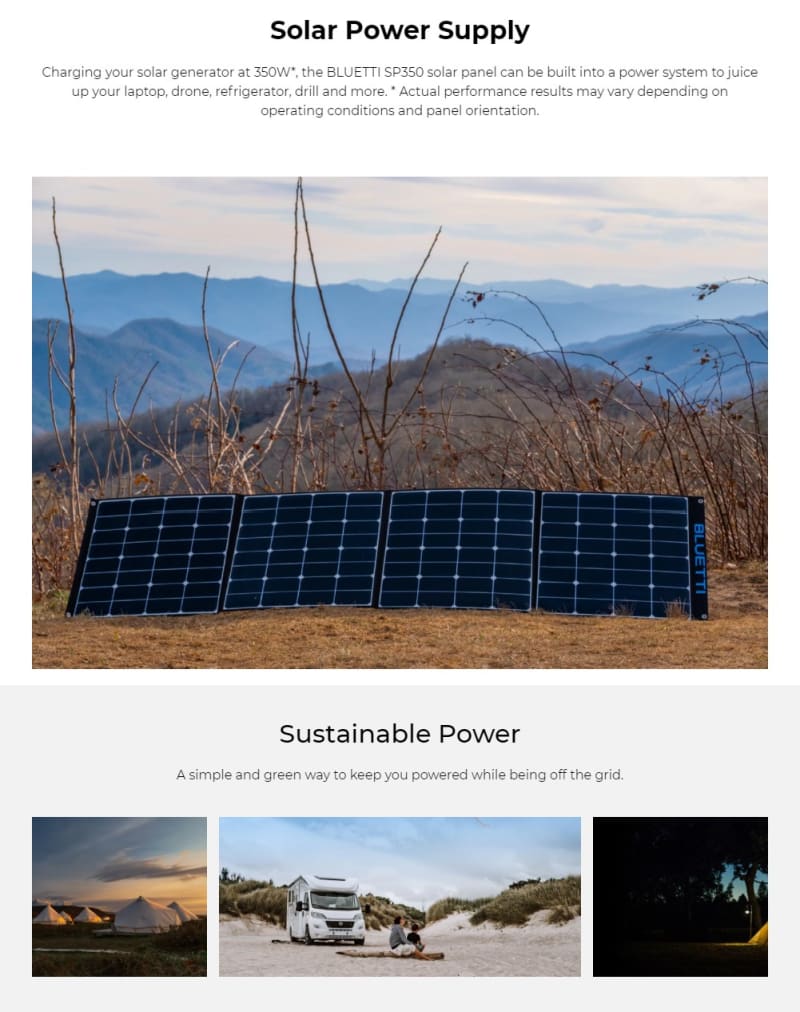 Bluetti SP350 350W Solar Panel infographic 1 of 7