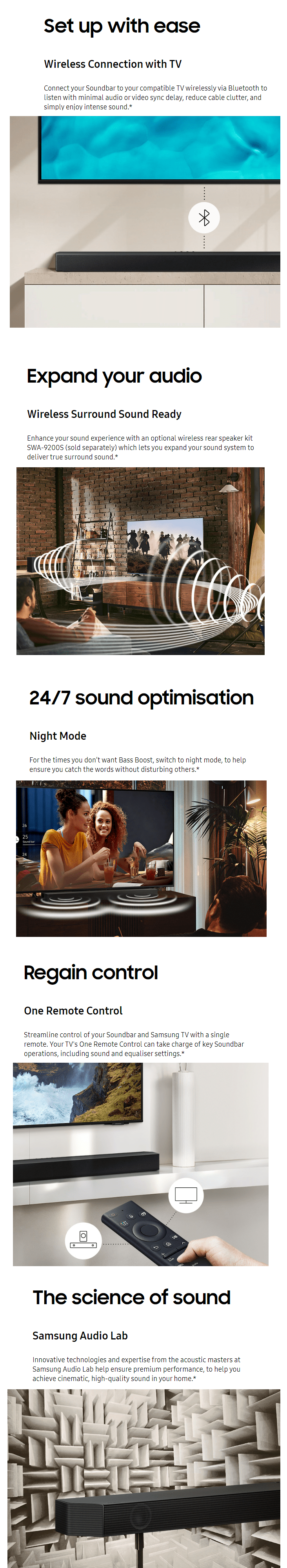 Samsung HWB450/XY BSeries 300W 2.1 Channel Soundbar w Subwoofer