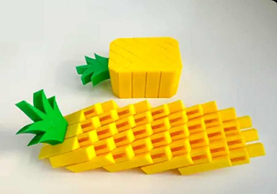 Piña Sensorial Pixel — juguete impreso en 3D