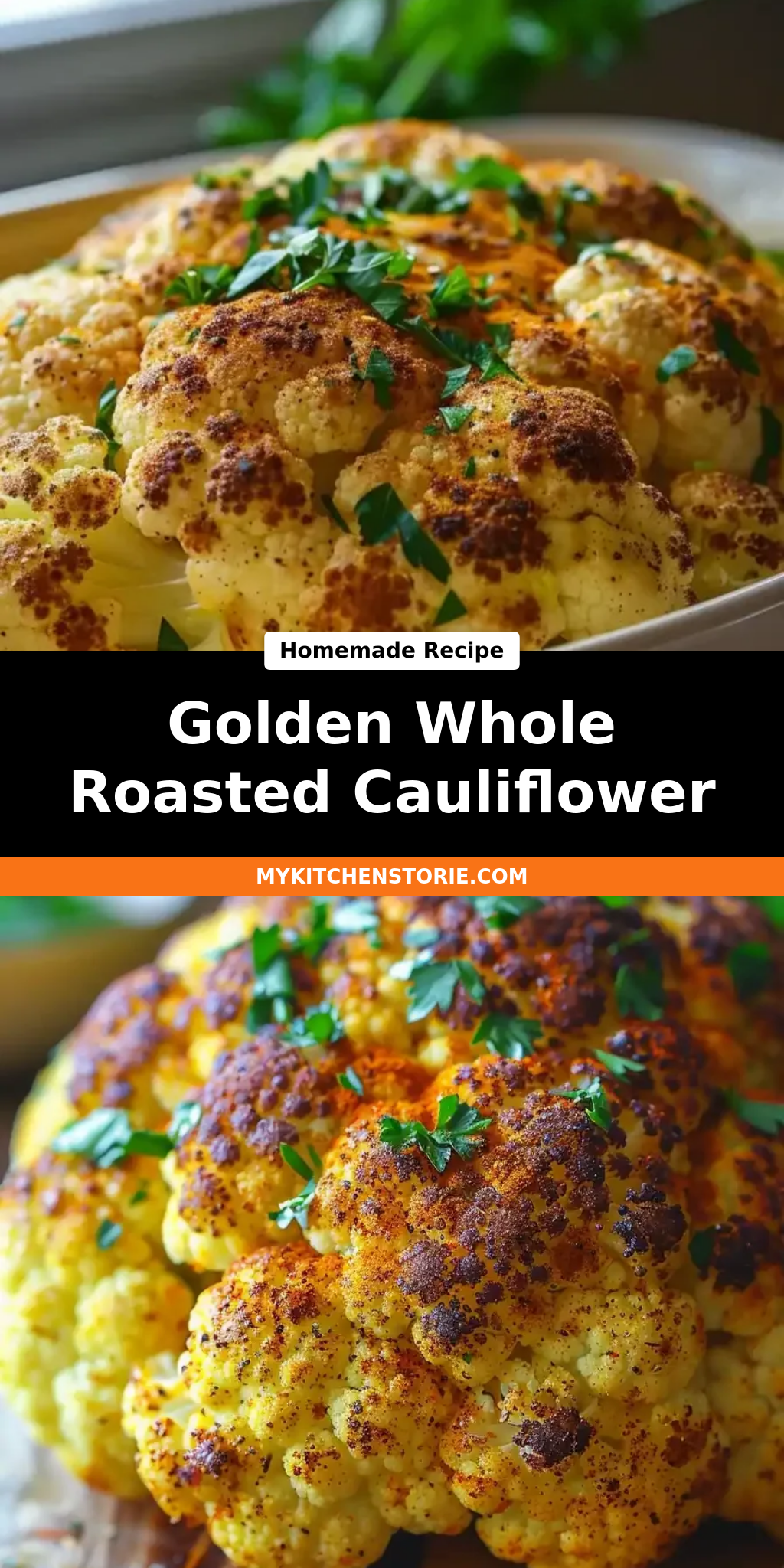 Golden Whole Roasted Cauliflower