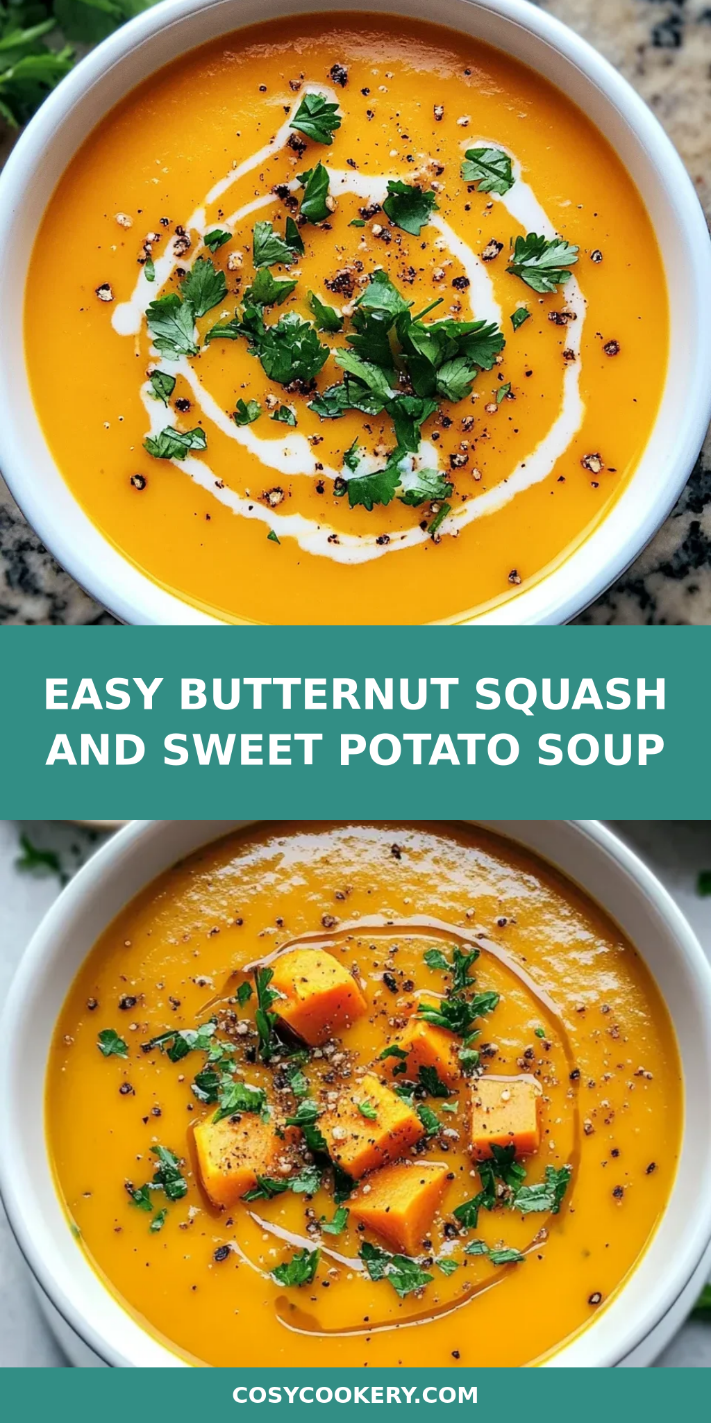 Easy Butternut Squash and Sweet Potato Soup