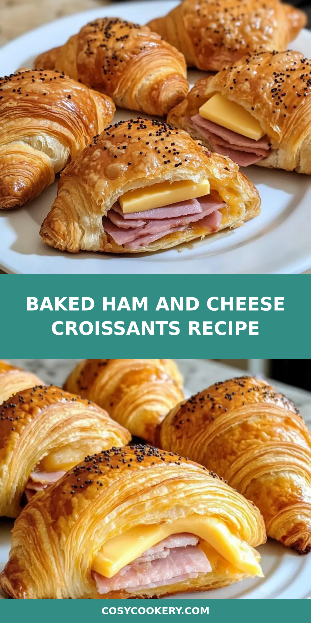 Baked Ham and Cheese Croissants Recipe