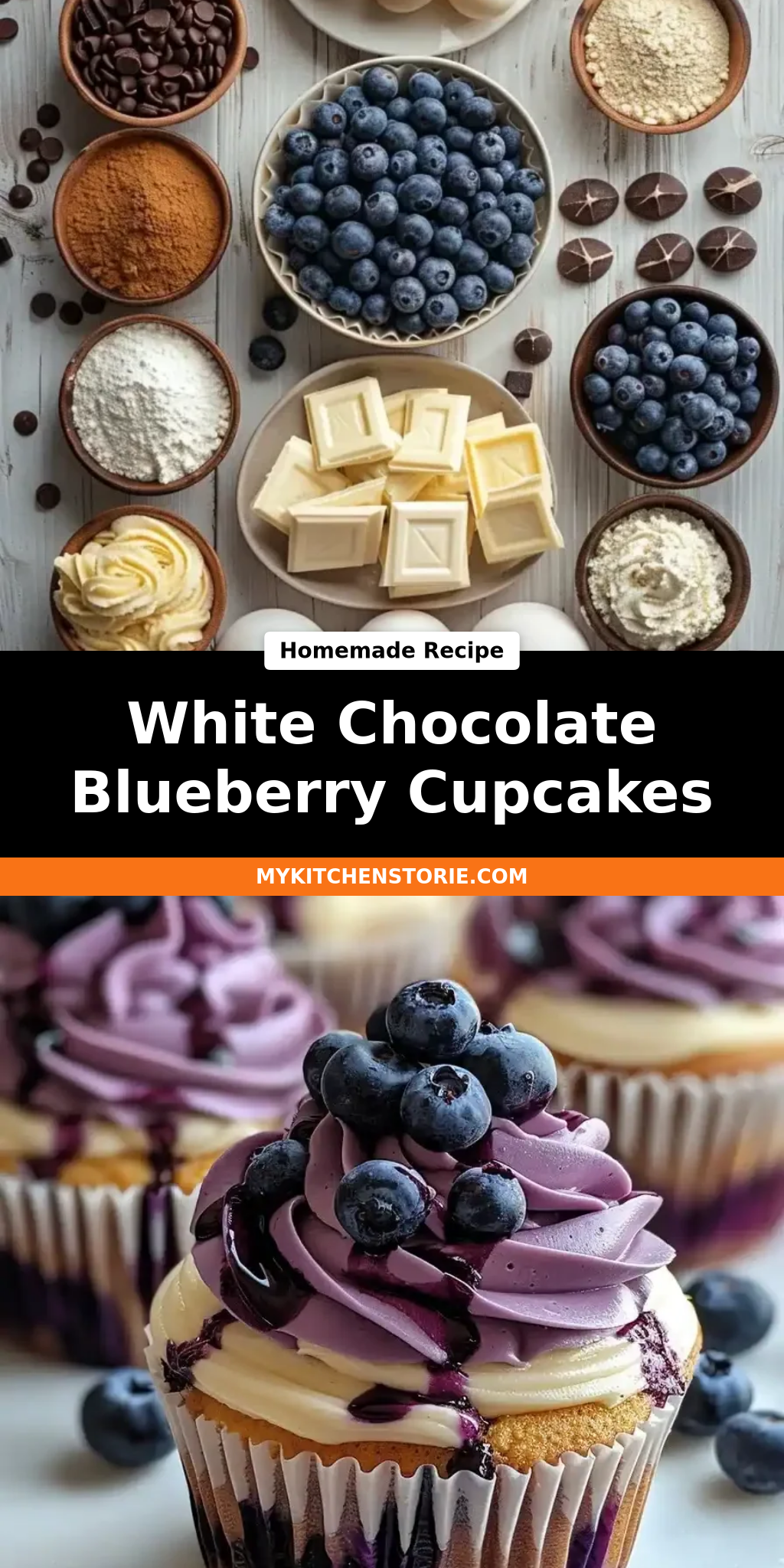 White Chocolate Blueberry Cupcakes