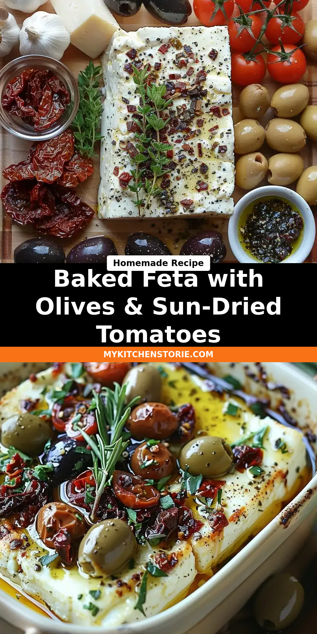 Baked Feta with Olives & Sun-Dried Tomatoes