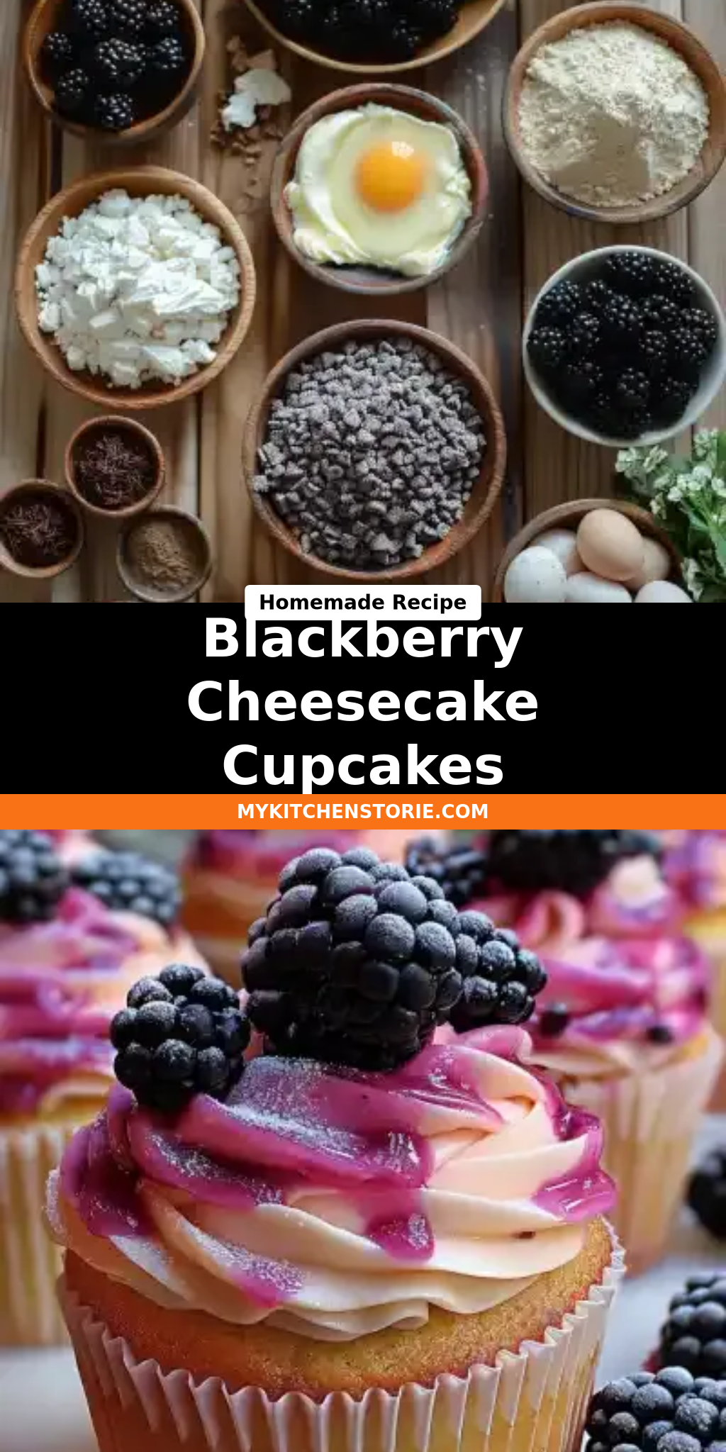 Blackberry Cheesecake Cupcakes
